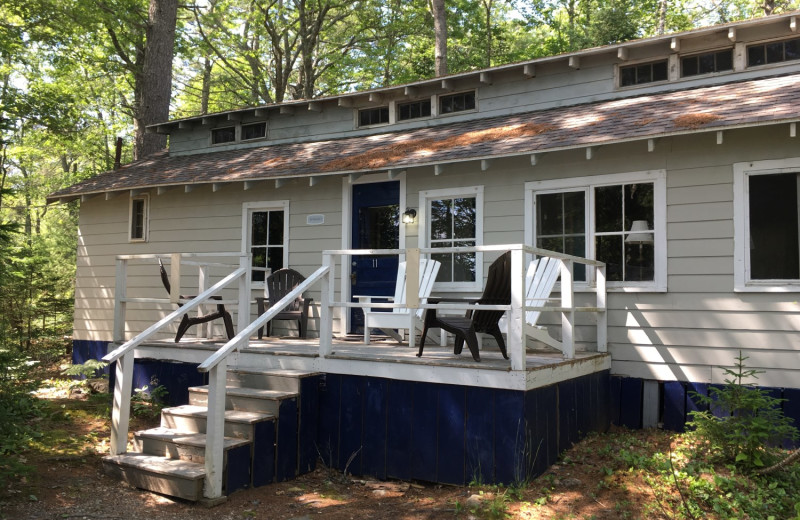Cabin exterior at Linekin Bay Resort.
