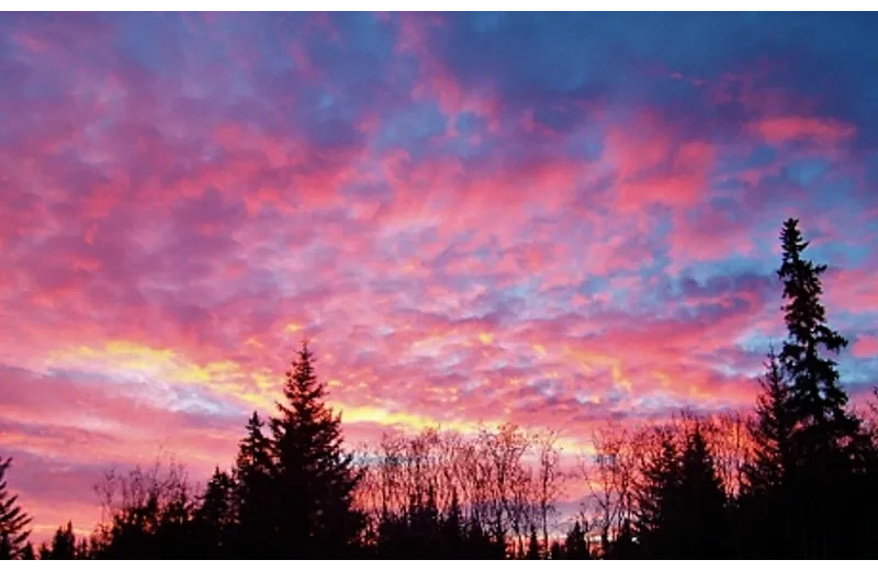 Sunset at Sleepy Bear Cabins.