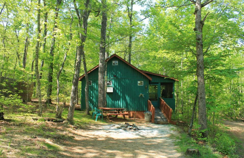Cabin exterior at Mountain Rest Cabins and Campground.