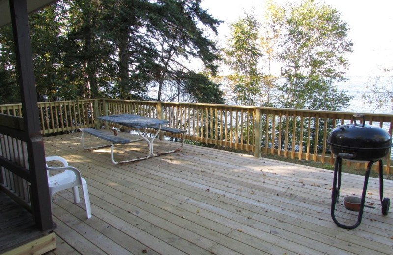 Cabin deck at Pine Aire Resort.