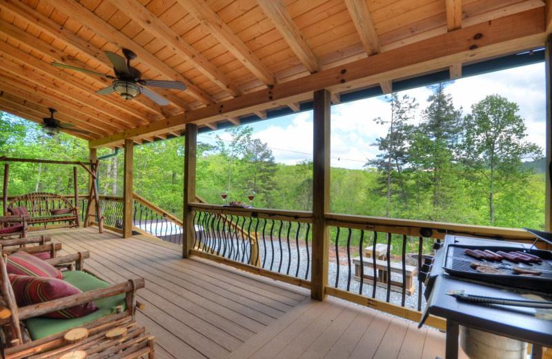 Rental deck at Smoky Mountain Cabins.