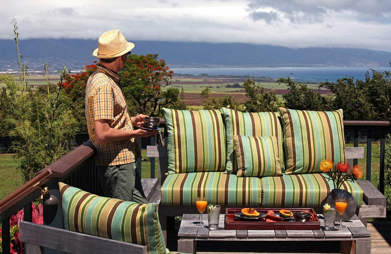 Outdoor patio at Lumeria Maui.