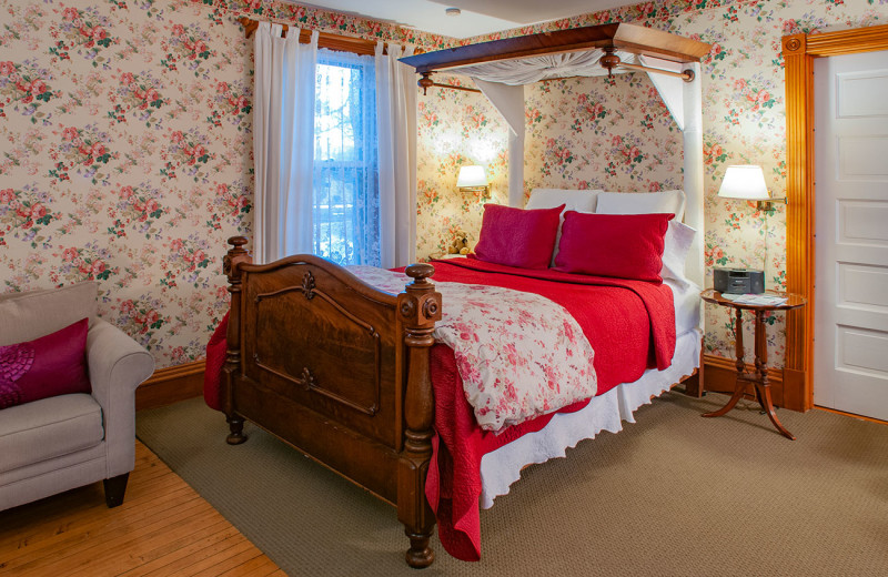 Guest room at White Lace Inn.