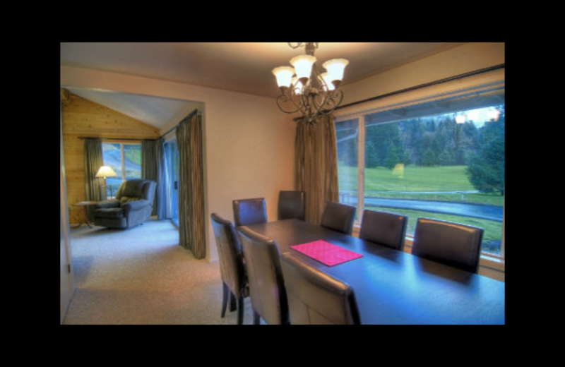 Condo dining room at Mt. Hood Resort Condominiums.