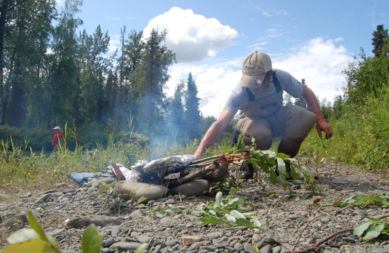 Building A Fire at Wilderness Place Lodge
