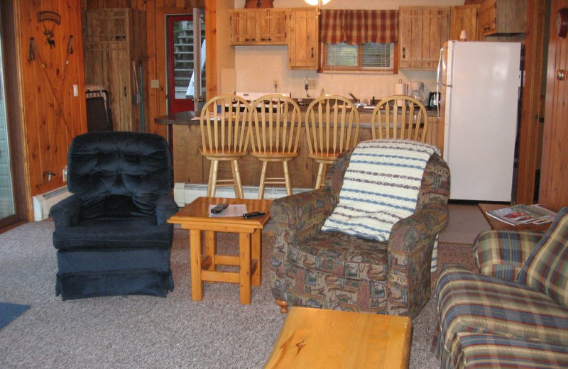 Rental kitchen at Northwoods Vacation Lodgings.