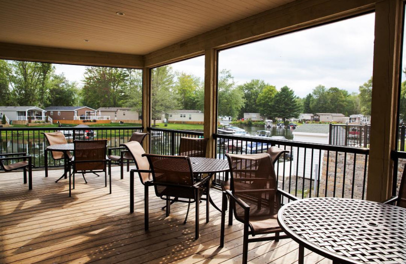 Cabin deck at Great Blue Resorts- Shamrock Bay Resort.