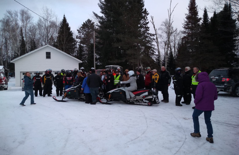 Snowmobiling at Reel'Em Inn.