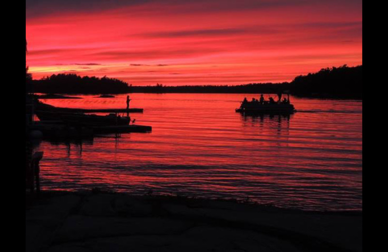 Sunset at Silv'ry Moon Lodge.