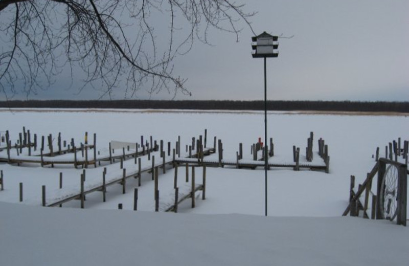 Winter view of the Lake at Adrian's Resort.