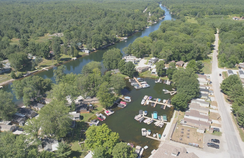 Aerial view of Great Blue Resorts- Shamrock Bay Resort.