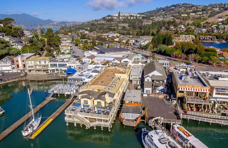 Aerial view of Waters Edge Hotel Tiburon.