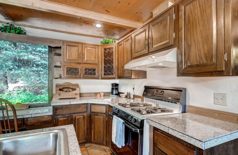 House kitchen at Colorado Bear Creek Cabins.