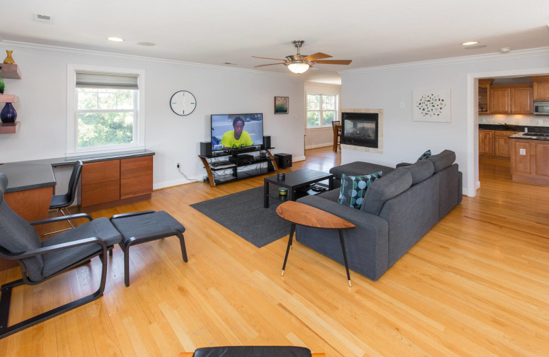 Rental living room at Atkinson Realty.