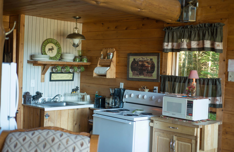 Cabin kitchen at Highpoint Village.