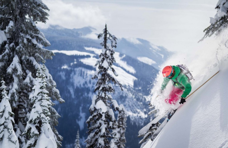 Skiing at Boulder Adventure Lodge.