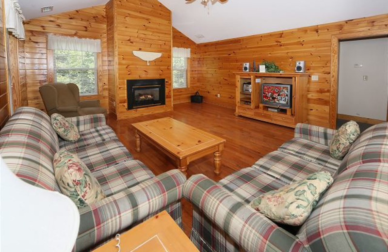 Rental living room at Smoky Mountain Resort Lodging and Conference Center.