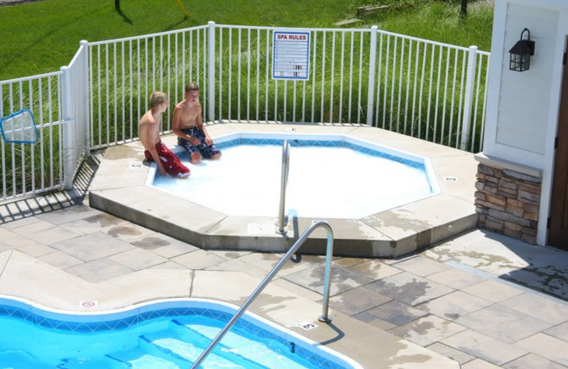 Outdoor hot tub at The Beach House.