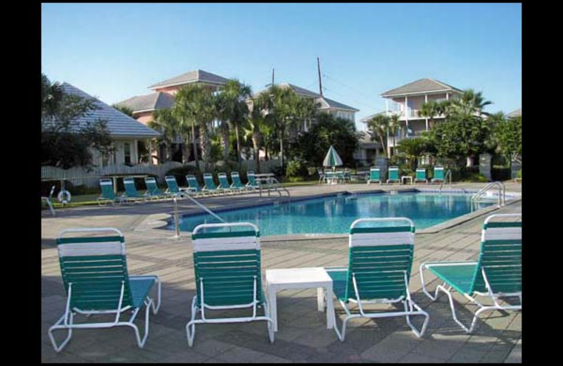 Outdoor pool at Emerald Shores Rentals.