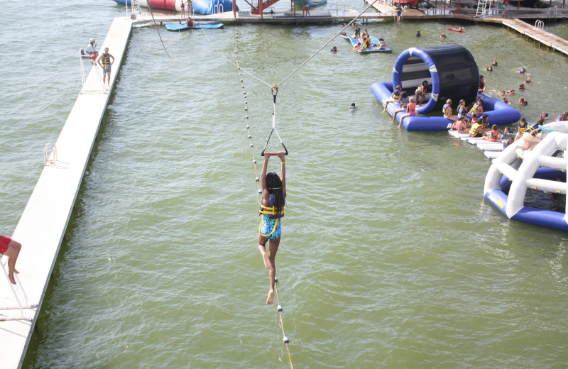 Zip line at Camp Champions on Lake LBJ.