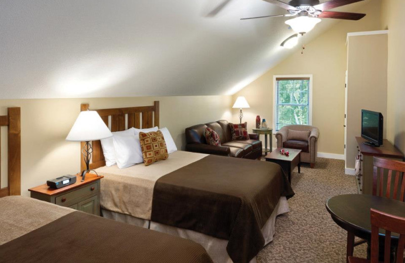 Cottage guest room at Arrowwood Resort.