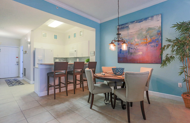 Rental kitchen and dining at Windemere Perdido Key.