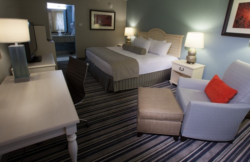 Guest room at Crowne Plaza Melbourne Oceanfront Resort.