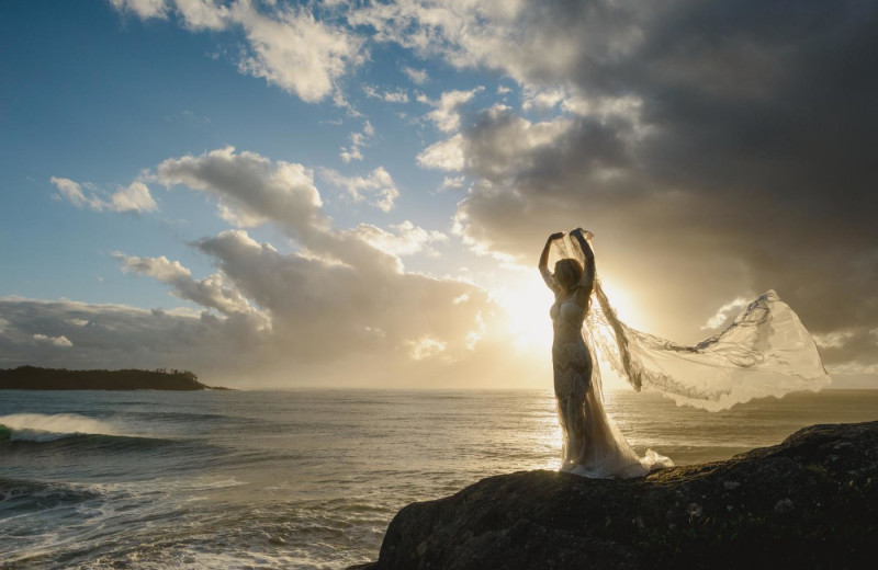 Bride at Long Beach Lodge Resort.