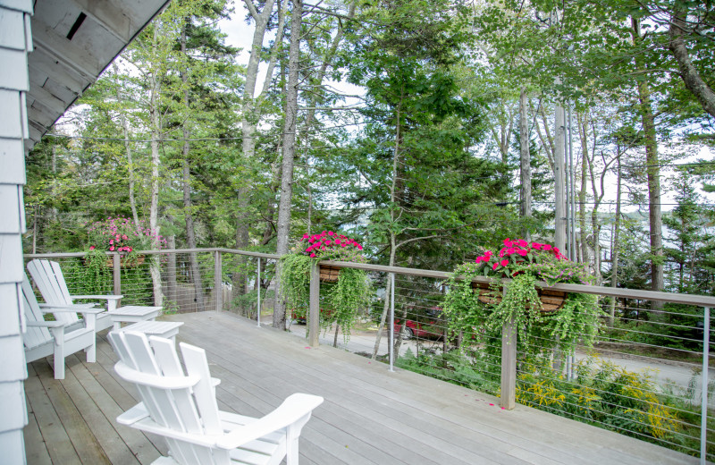 Cottage deck at Linekin Bay Resort.