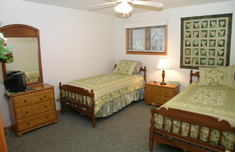 Vacation rental bedroom at Slope-Side Accommodation.