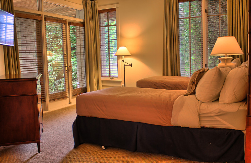 Guest bedroom at Poets Cove Resort & Spa.