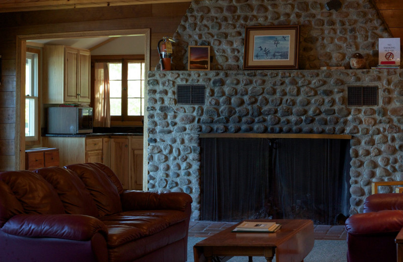 Cabin interior at Five Lakes Resort.