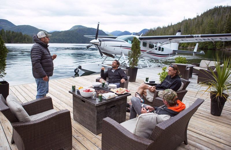 Patio at Nootka Wilderness Lodge.