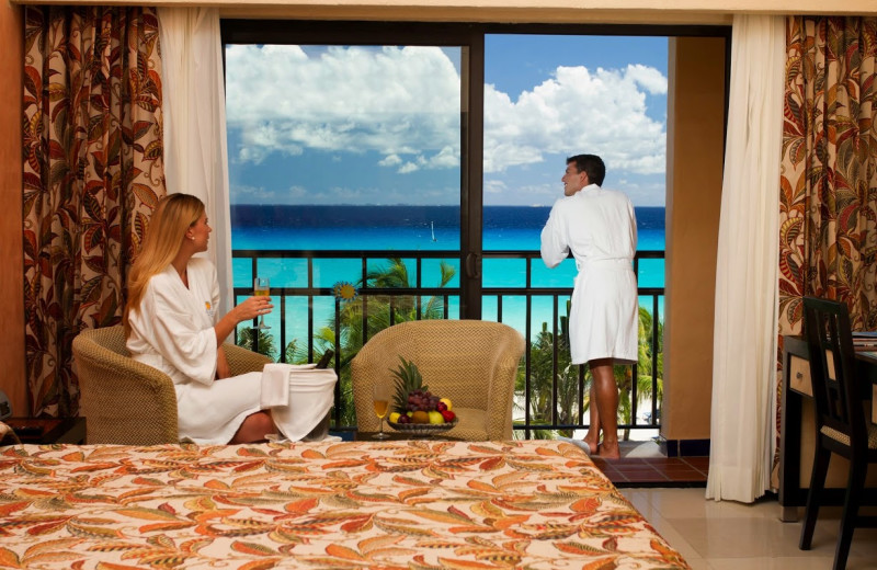 Guest room at Sandos Playacar Riviera Hotel and Spa.