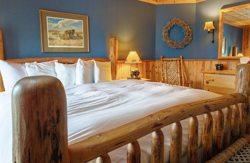Guest room at Brooks Lake Lodge.