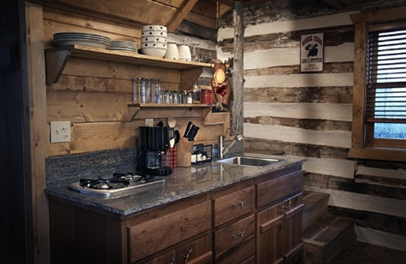 Kitchenette at Cottonwood Meadow Lodge.