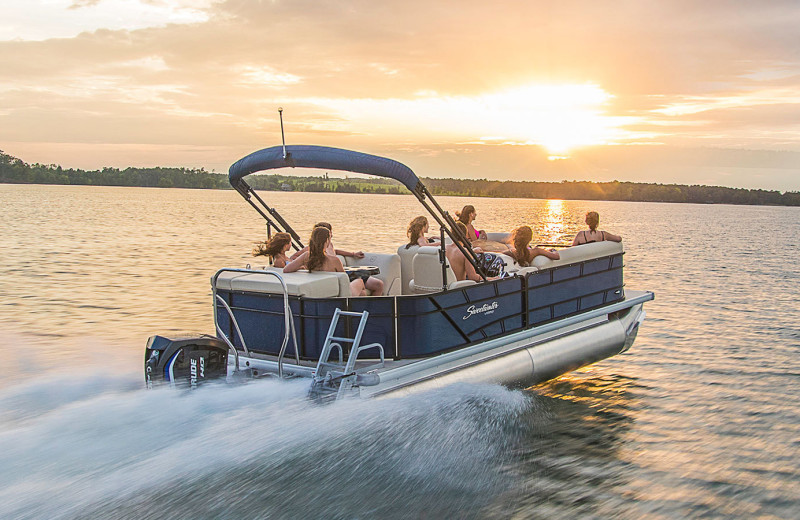 Pontoons at Pine Ridge Log Cabins.