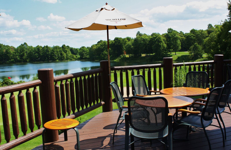 Patio at Ruttger's Bay Lake Lodge.