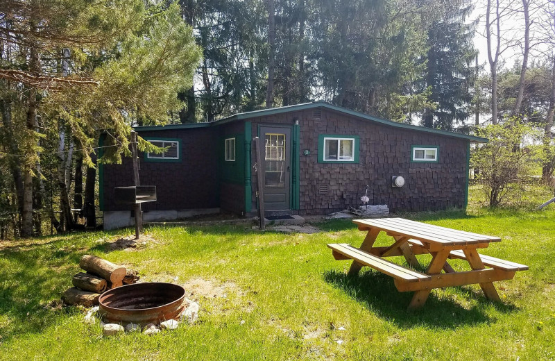 Cabin exterior at Hidden Cove Resort.