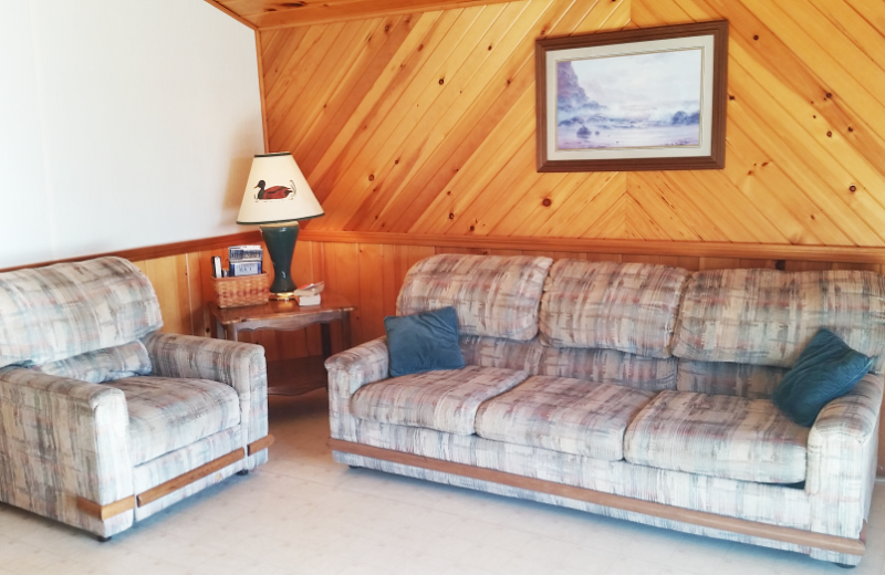 Cabin living room at Jackson's Lodge and Log Cabins.