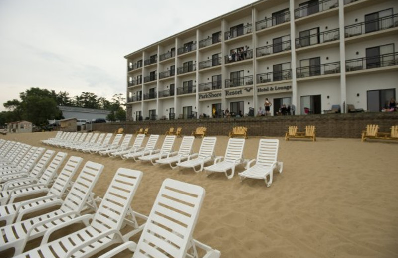 The beach at ParkShore Resort.