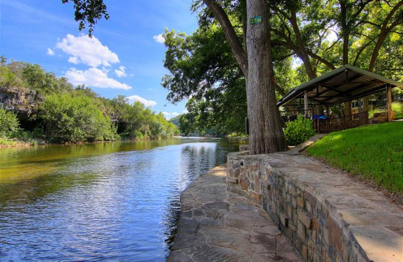 River side at New Braunfels Escapes.