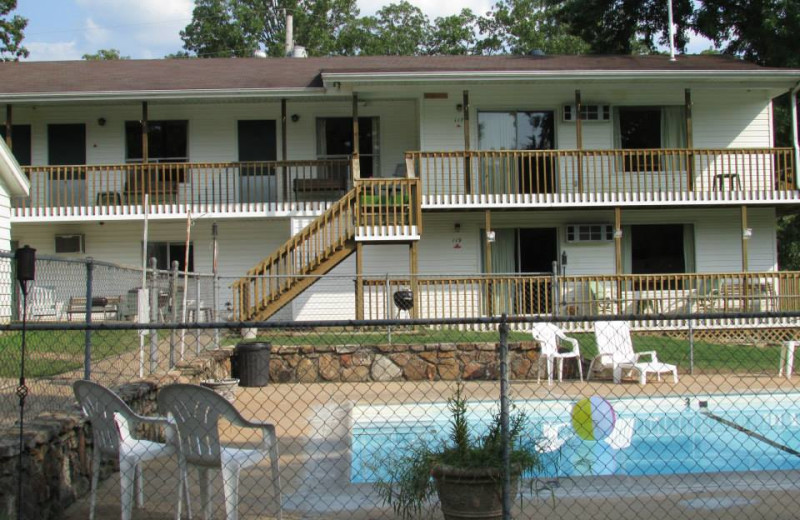 Outdoor pool at The Cottage Resort & Marina Inn.