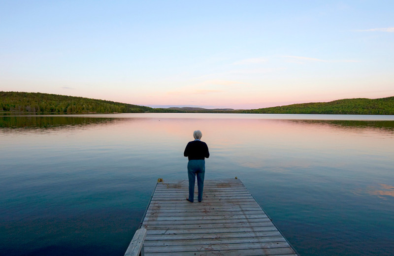 Dock at Killarney Lodge in Algonquin Park.