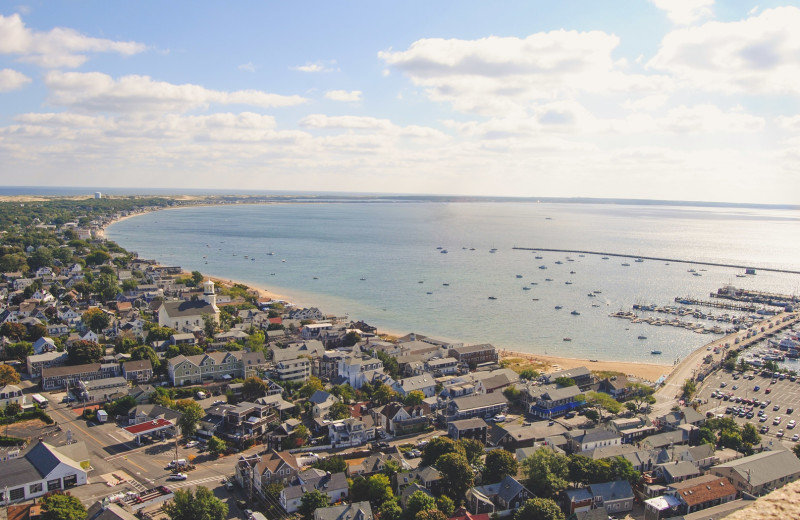 Aerial view of Harbor Hotel Provincetown.