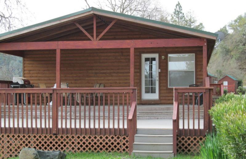 Cabin exterior at Pleasure Cove.