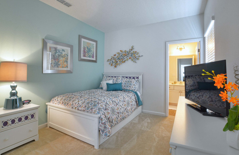 Rental bedroom at Vacation Pool Homes.