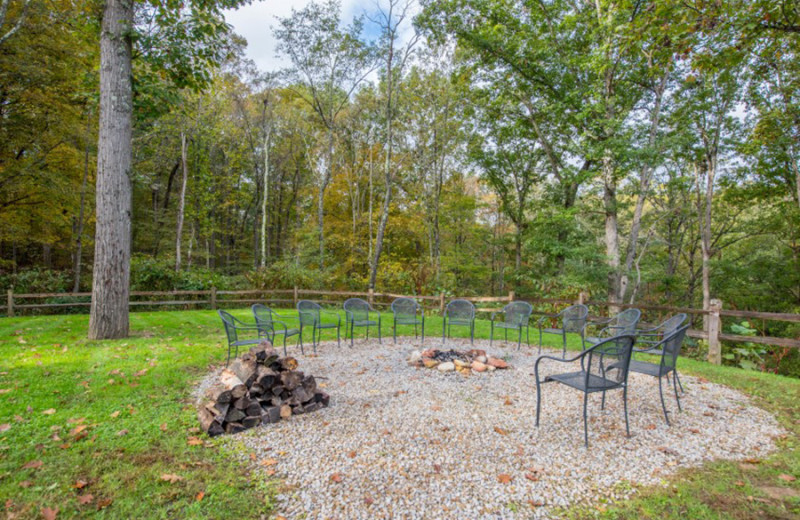 Cabin patio at Cut Above Cabins.