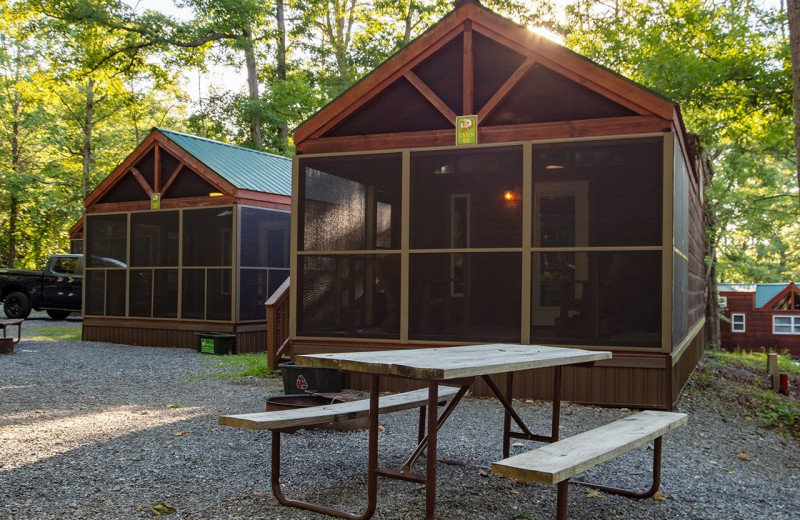 Cottage exterior at Yogi Bear's Jellystone Park™ in Luray, VA.