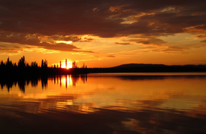 Sunset at Wolf Lake Lodge.